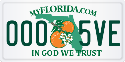 FL license plate 0005VE