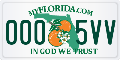 FL license plate 0005VV