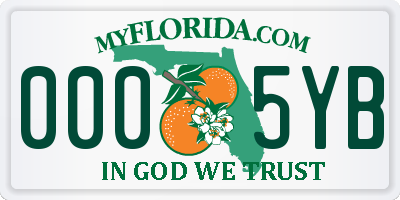 FL license plate 0005YB