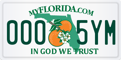 FL license plate 0005YM