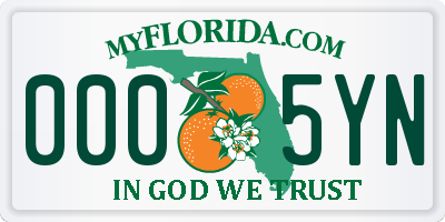 FL license plate 0005YN