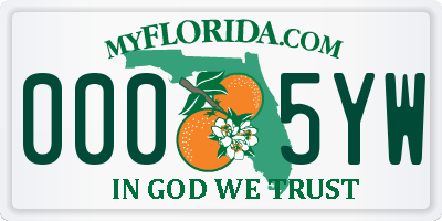 FL license plate 0005YW