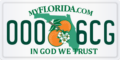 FL license plate 0006CG