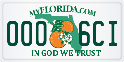 FL license plate 0006CI
