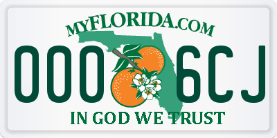 FL license plate 0006CJ