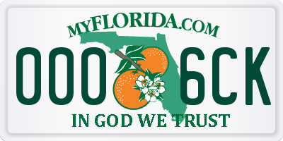 FL license plate 0006CK
