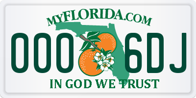 FL license plate 0006DJ