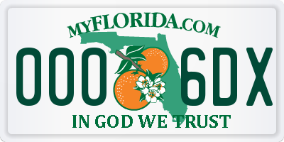 FL license plate 0006DX