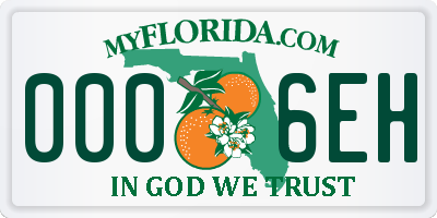 FL license plate 0006EH