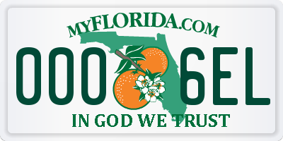 FL license plate 0006EL