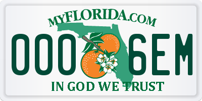 FL license plate 0006EM