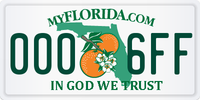 FL license plate 0006FF