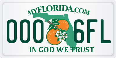 FL license plate 0006FL