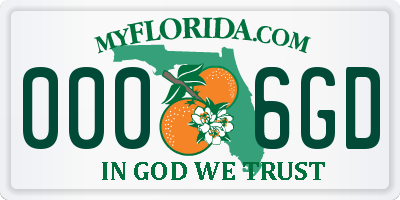 FL license plate 0006GD
