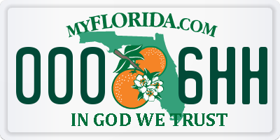 FL license plate 0006HH