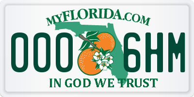 FL license plate 0006HM