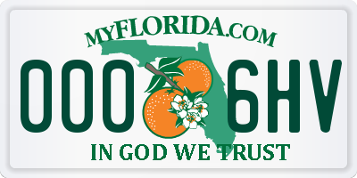 FL license plate 0006HV