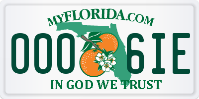 FL license plate 0006IE