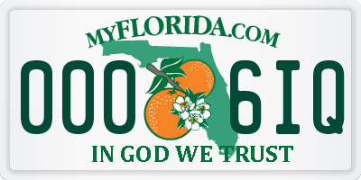 FL license plate 0006IQ