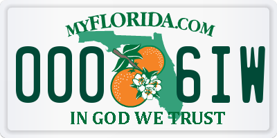 FL license plate 0006IW