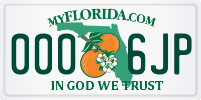 FL license plate 0006JP