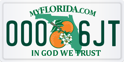 FL license plate 0006JT