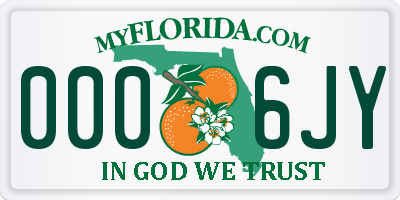 FL license plate 0006JY