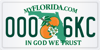 FL license plate 0006KC