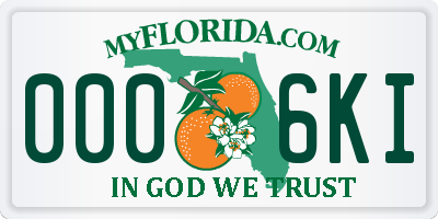 FL license plate 0006KI