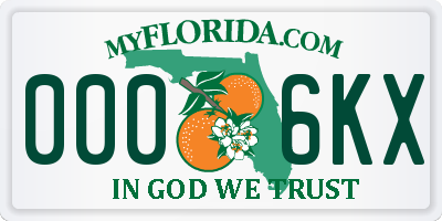 FL license plate 0006KX