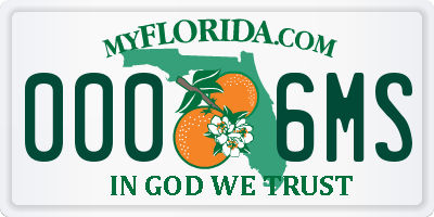 FL license plate 0006MS