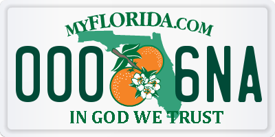 FL license plate 0006NA