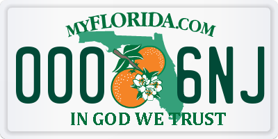 FL license plate 0006NJ