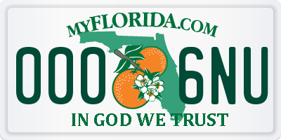 FL license plate 0006NU