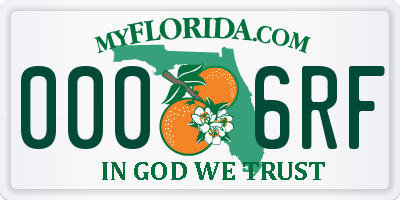 FL license plate 0006RF
