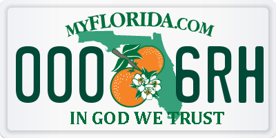 FL license plate 0006RH