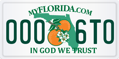 FL license plate 0006TO