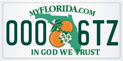 FL license plate 0006TZ