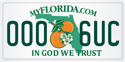 FL license plate 0006UC