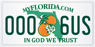 FL license plate 0006US