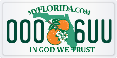 FL license plate 0006UU