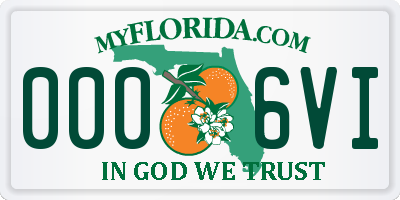 FL license plate 0006VI
