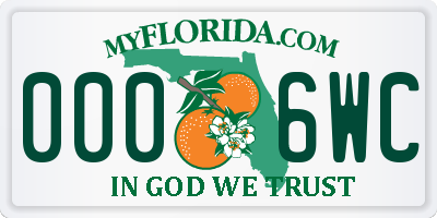 FL license plate 0006WC
