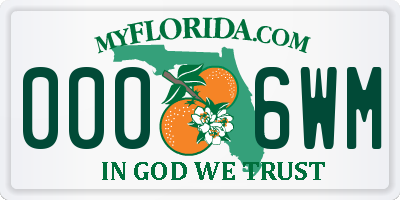 FL license plate 0006WM
