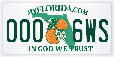 FL license plate 0006WS