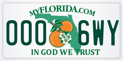 FL license plate 0006WY