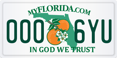 FL license plate 0006YU