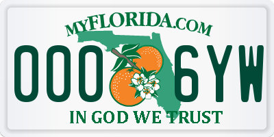 FL license plate 0006YW