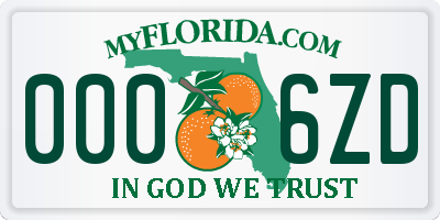 FL license plate 0006ZD