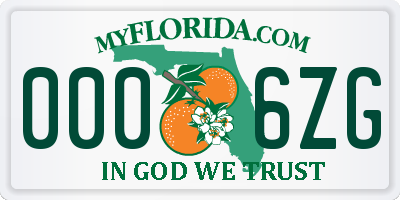 FL license plate 0006ZG